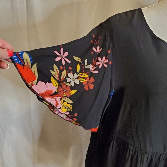 SHEIN Women's Floral Print Sleeve Peplum Blouse - Picture 9 of 12